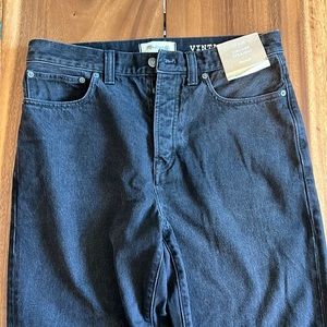 NEW Madewell Mens Black Vintage Straight Jeans 32/32